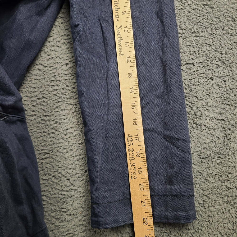 Prairie Underground Women Navy Organic Cotton Asymmetrical Zip Jacket Coat L - Picture 8 of 8